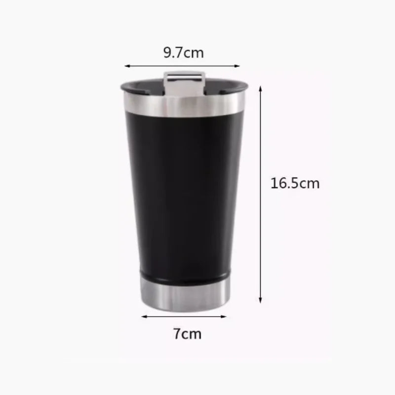 SKYTUR STORE Copo Térmico 473ml COM TAMPA E Abridor Inox Para Cerveja Quente e Gelada LISH-RAPID ENVIO PARA TODO BRASIL